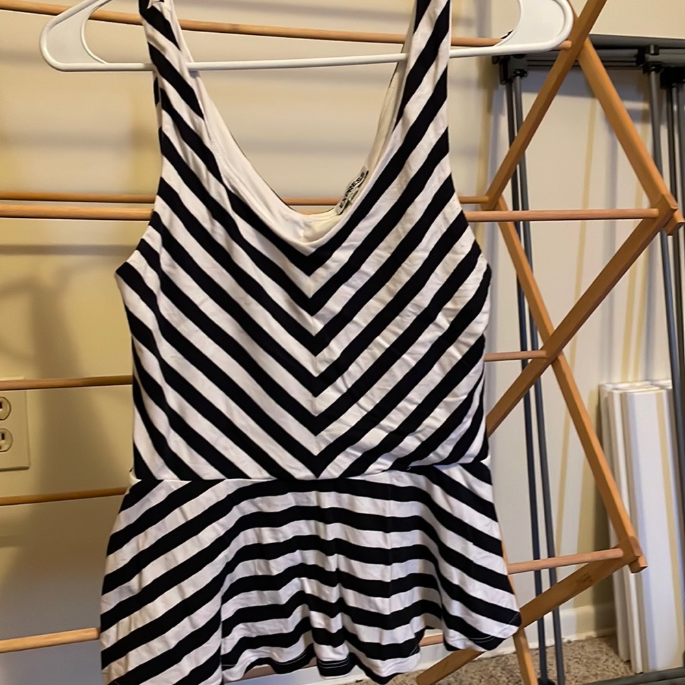 XS Express striped peplum tank top